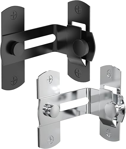 Miniatura 1 de Cerradura de puerta de granero abatible de 90 grados, protege la privacidad, pestillo de puerta de seguridad, pestillo de bloqueo de gancho para