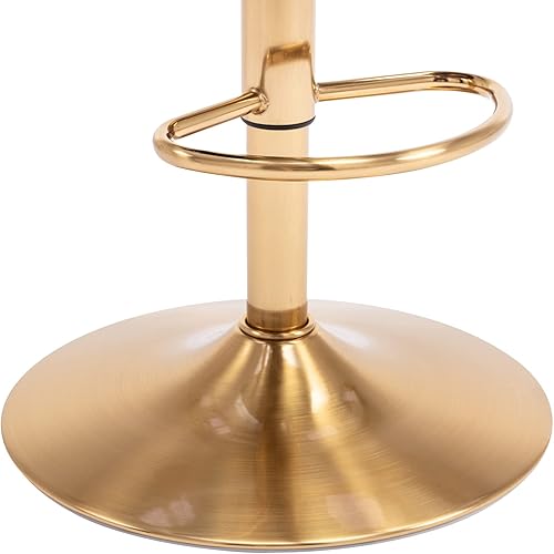 Miniatura 7 de Vogue Furniture Direct Moderno taburete de bar cuadrado de piel sintética, taburete de bar giratorio ajustable con respaldo y brazos, silla de