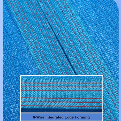 Voile d'ombrage extérieur bleu 4x20m avec œillets pour camping - 7