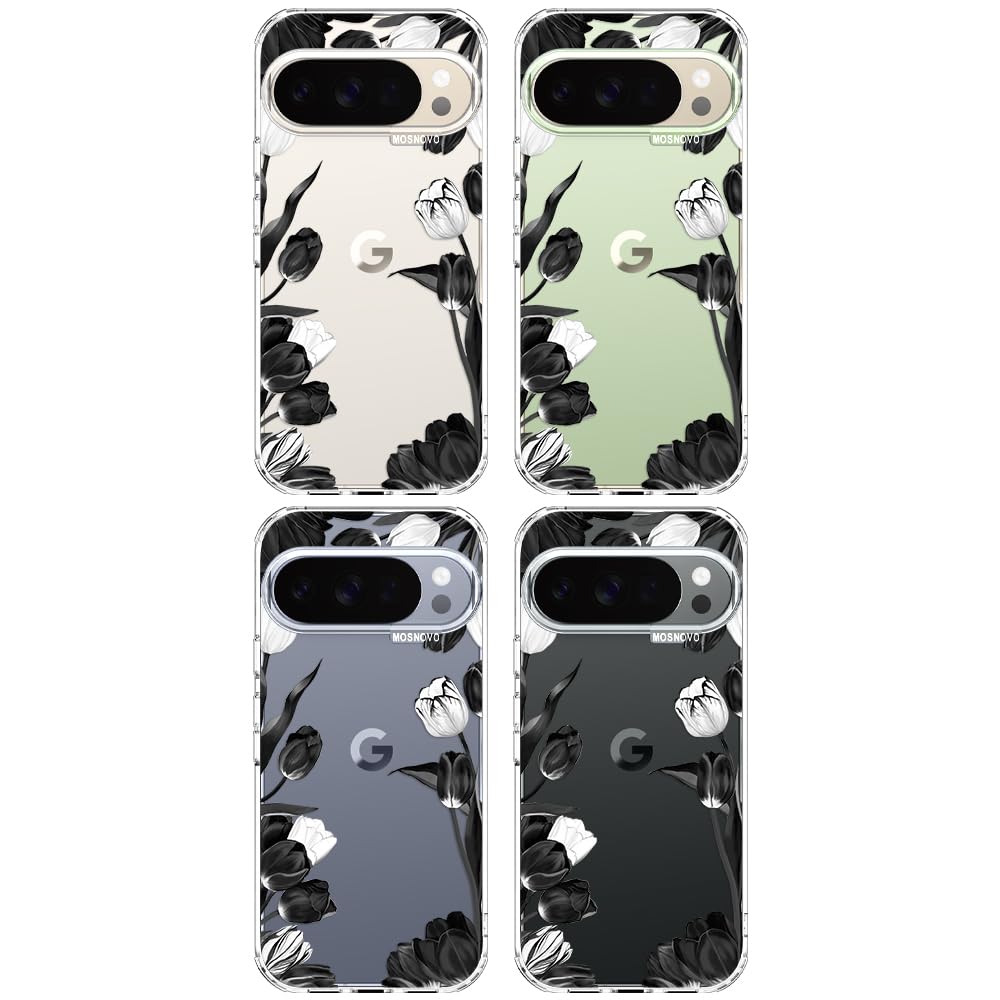 MOSNOVO Case for Google Pixel 10 & Pixel 10 Pro, [Buffertech 6.6ft Military-Grade Drop Protection] [Anti Peel Off Tech] Clear TPU Bumper Phone Case Cover Design - Cute Cherry — view 243