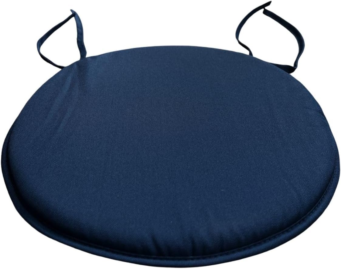 SVFOEBJM WaterproofGarden Chair Cushions 35cmComfortable Bistro Seat Pads for Indoor/Outdoor Use with Ties NavyPack of 1 Perfect for Dining & Patio
