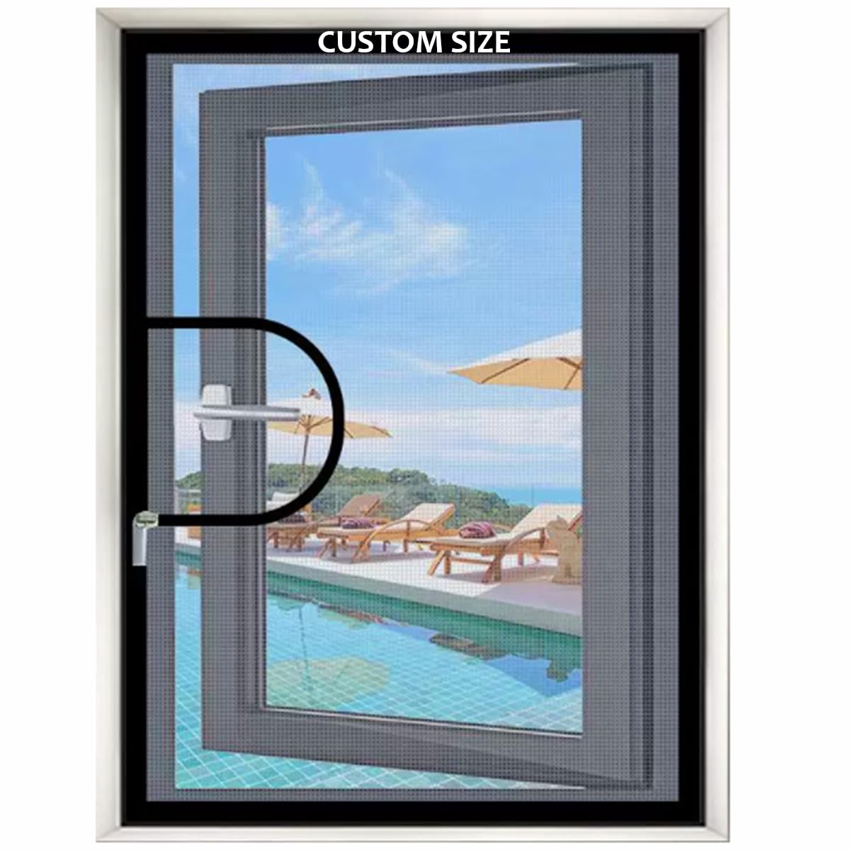 Yuly Custom Diy Window Screen With Zipper, Fiberglass Fly Screen Insect Mesh, Self-Adhesive Cat Window Guard Screen, Mosquito Window Net Keep Bugs/Flies Out