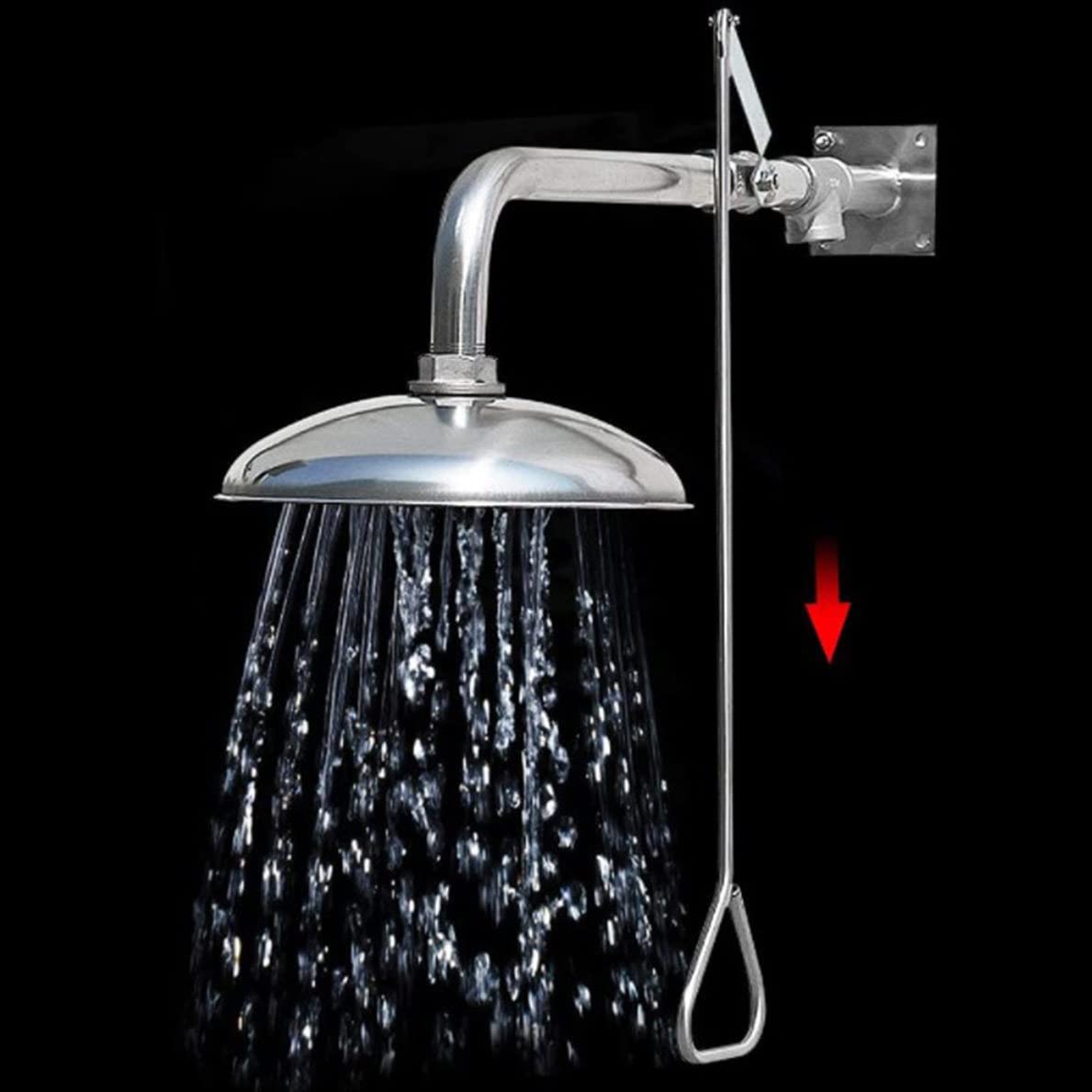 Cabezal rociador de ducha de emergencia - Ducha de seguridad montada en la pared y estación de lavado de ojos | Sistema de limpieza facial