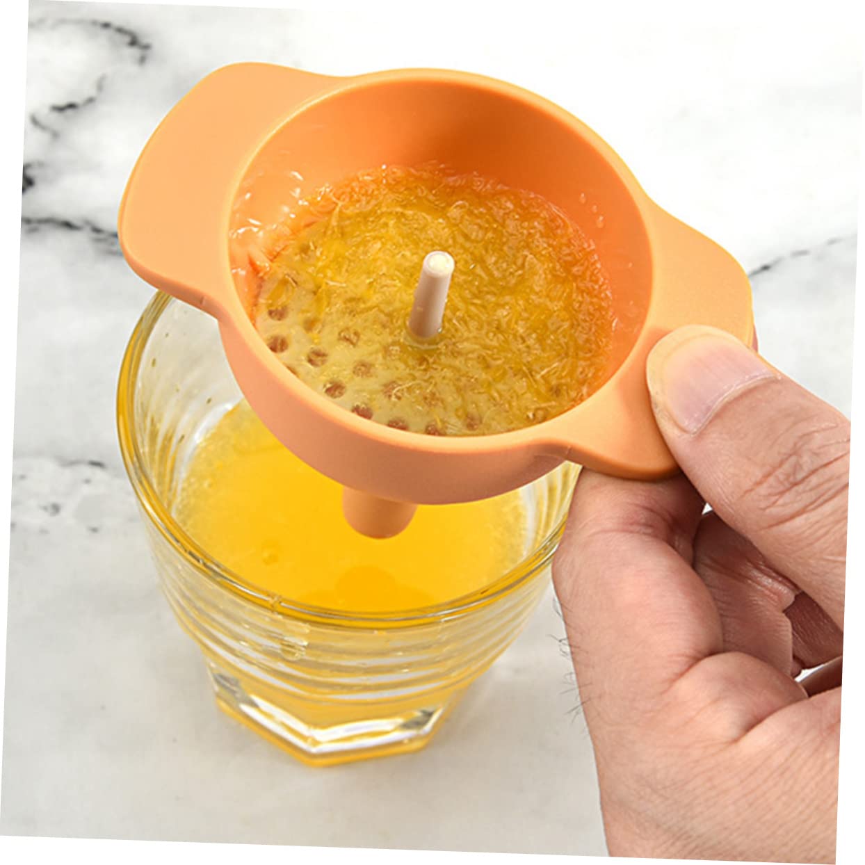 Multifunctional Kitchen Funnel Set Plastic Oil Strainer for Liquids Wine and Cooking Oil Space-Saving Nested Design Easy to Use Removable Filter Orange image 4