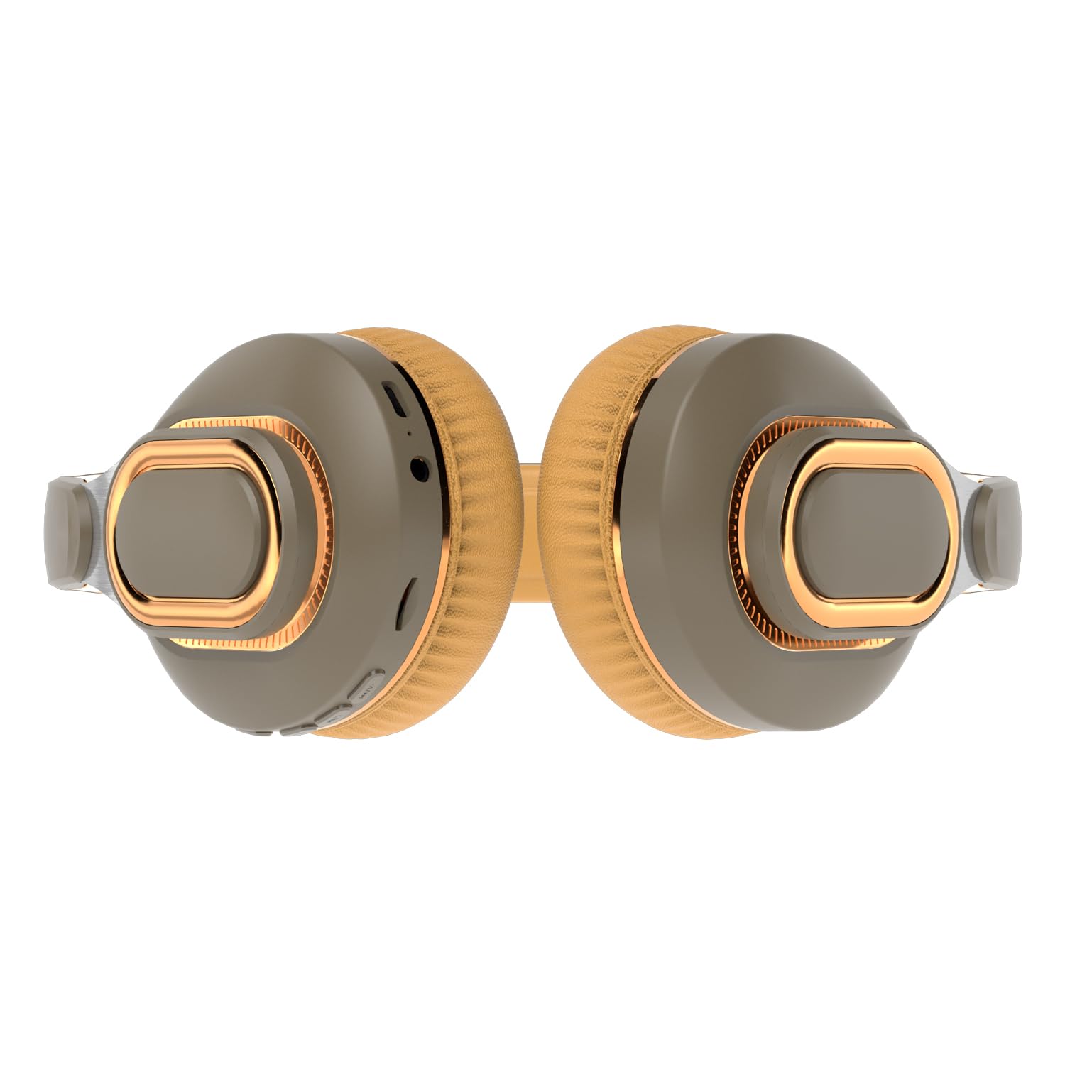 H7 Cuffie Bluetooth pieghevoli, over-the-ear, wireless, con audio surround HiFi e cavo USB, morbide e leggere, con microfono, per Android e iOS (marrone-verde)