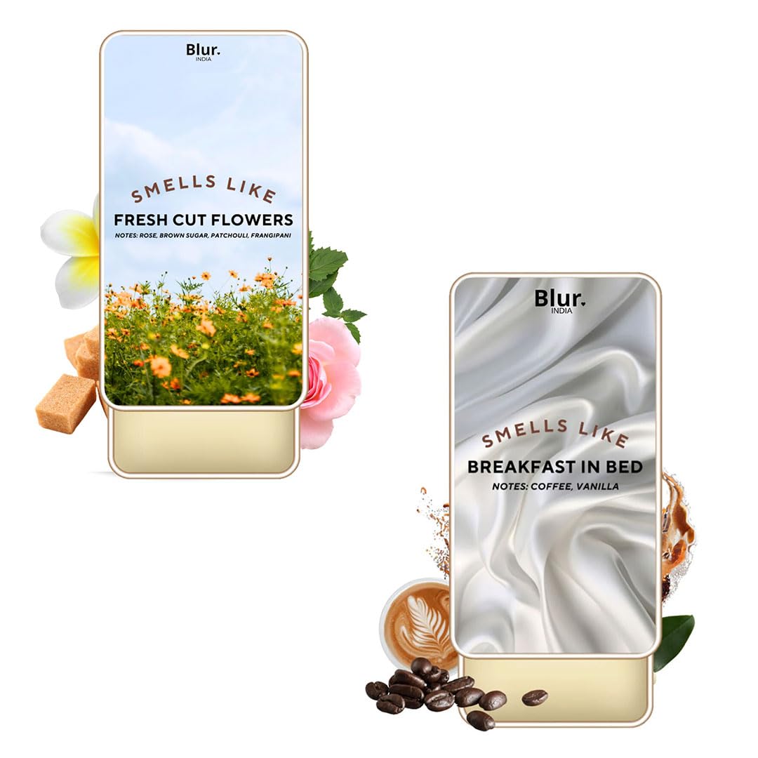 Blur India Solid Perfumes | Fresh Cut Flowers & Breakfast in Bed | Alcohol-Free | Features a Floral and Cozy Aroma with Strong, Perfume Primer | Perfect for Daily Use | Pack of 2 | 10g Each