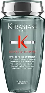 Genesis Homme Anti-Hair Fall Purifying Shampoo For Men | For Weakened Hair, Prone to Thinning | Daily Purifying & Fortifying Shampoo| With Ginger Root Extract & Creatine| 250ml
