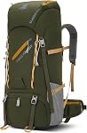 65L Waterproof Hiking Camping Backpack with Rain Cover, Outdoor Sport Travel Daypack for Climbing Touring