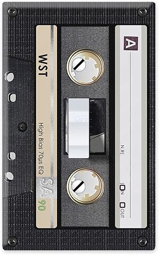 Miniatura 9 de WIRESTER Placa de interruptor de luz de palanca de una sola banda/cubierta de placa de pared - Cinta de casete transparente retro Punk Rock Cinta de