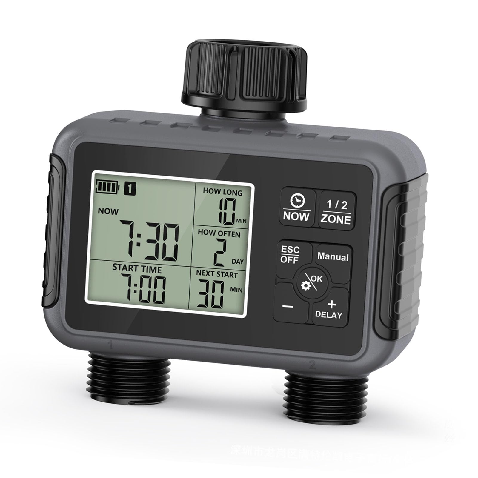 Alomejor Irrigation Timer with Double Outlets for Garden
