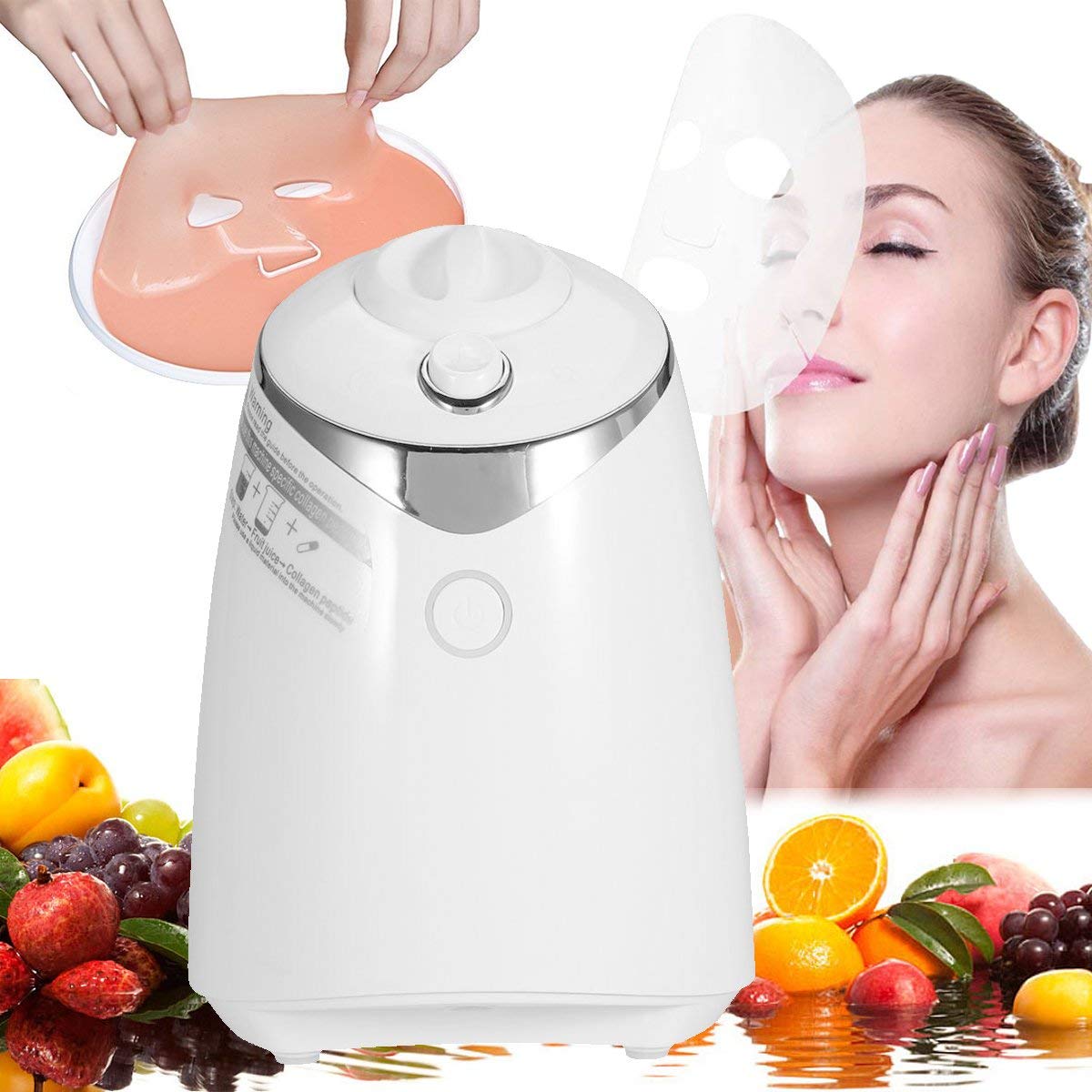Fruit Facial Face Mask Machine Maker, Collagen Personal Mask Making Machine, Full Automation with Human Voice Reminder (Include 32 Counts Collagen Tablets)