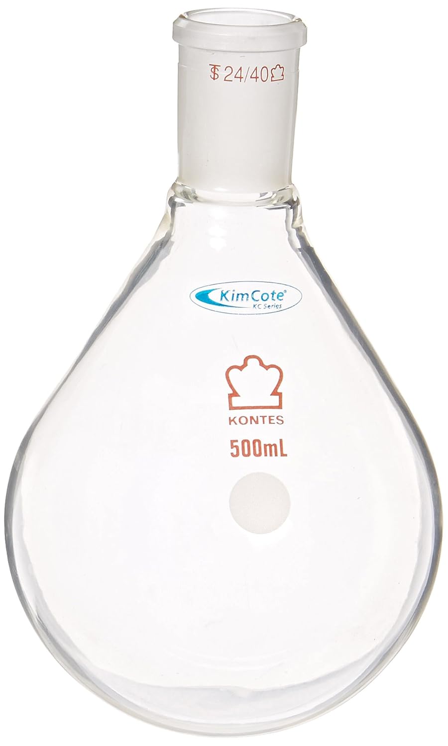 KC25165-500 Heavy Wall Recovery Flask with Square 24/40 Joint Bead and Plastic Safety Coating, 500mL Capacity