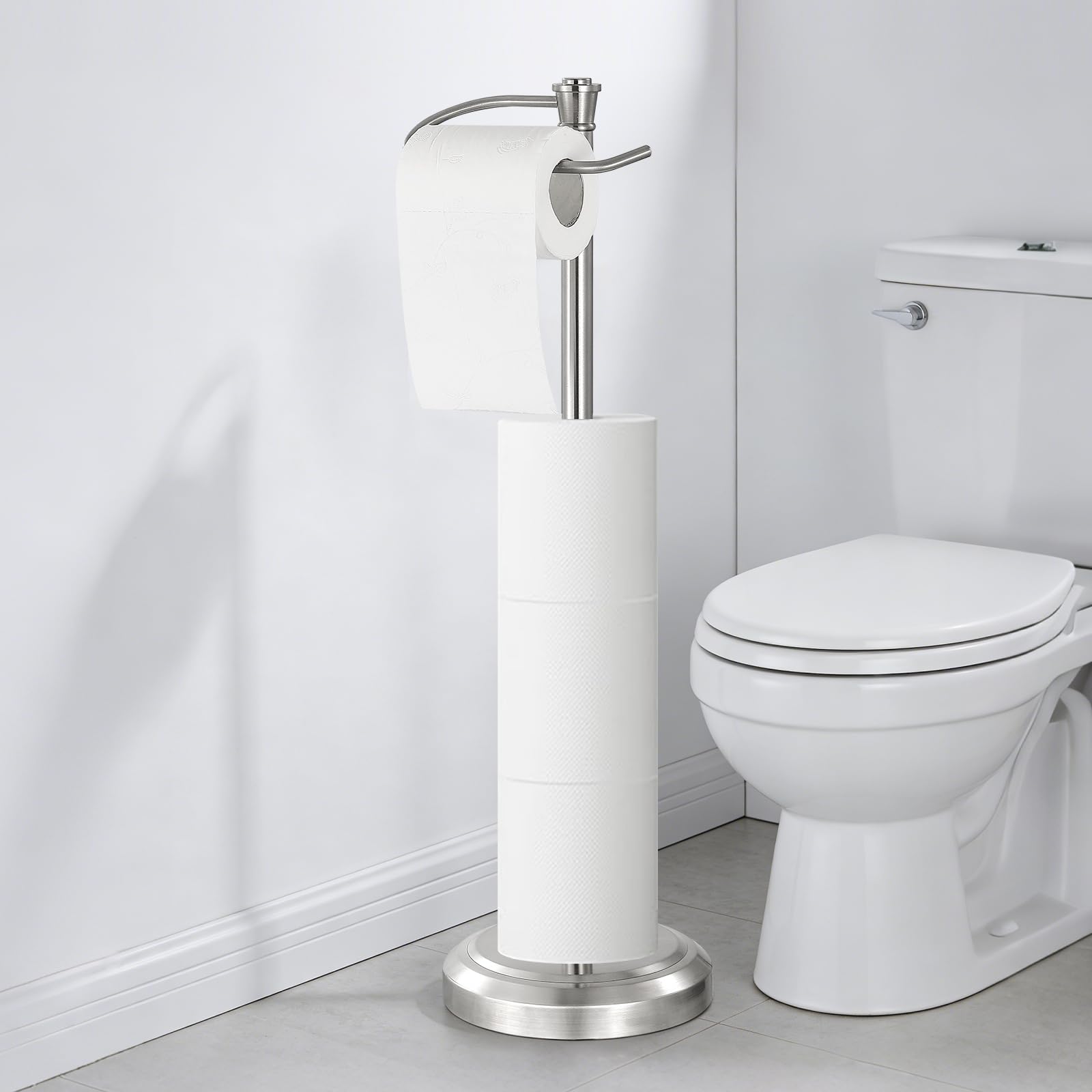 Brushed Nickel Toilet Paper Holder Free Standing，Stainless Steel — Amazon image 5