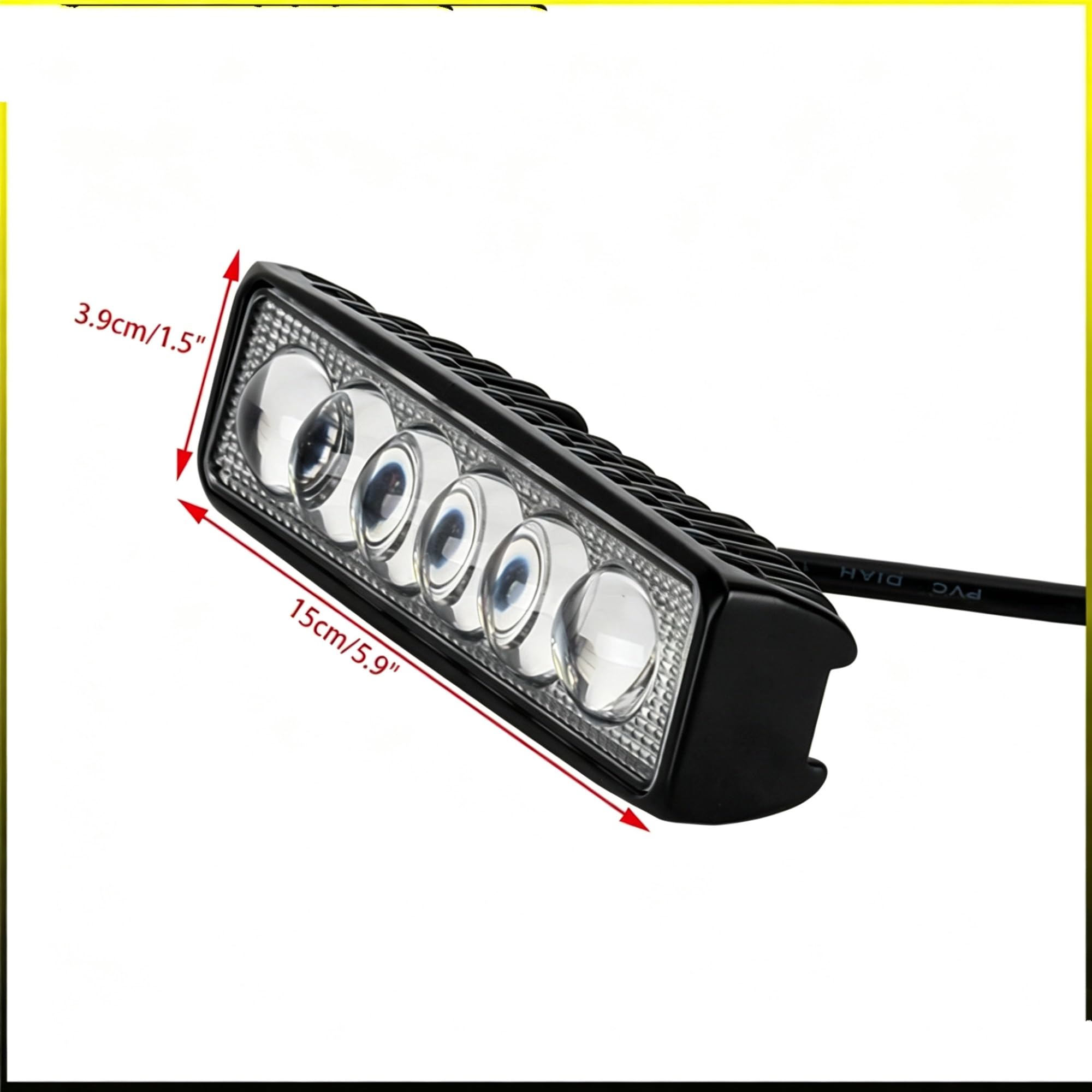 Faro Moto Per Dyna Per Softail Per Fat Bob LED Fendinebbia | Barra luminosa a LED 6" Faretto 18 Watt Luce marcia diurna Fendinebbia ausiliario per Street Bob per Low Rider