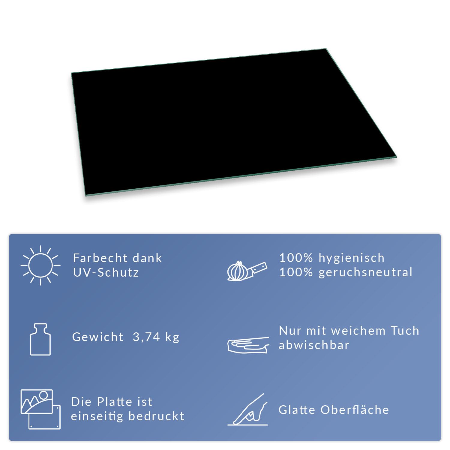 Herdabdeckplatte Abdeckung Ceranfeld Abdeckplatte Schneidebrett 1-Teilig 80x52 Schwarz Spritzschutz Glasplatte Ceranfeldabdeckung Schutz für Kochplatten Herdschutz Sicherheitsglas Glasschneidebrett