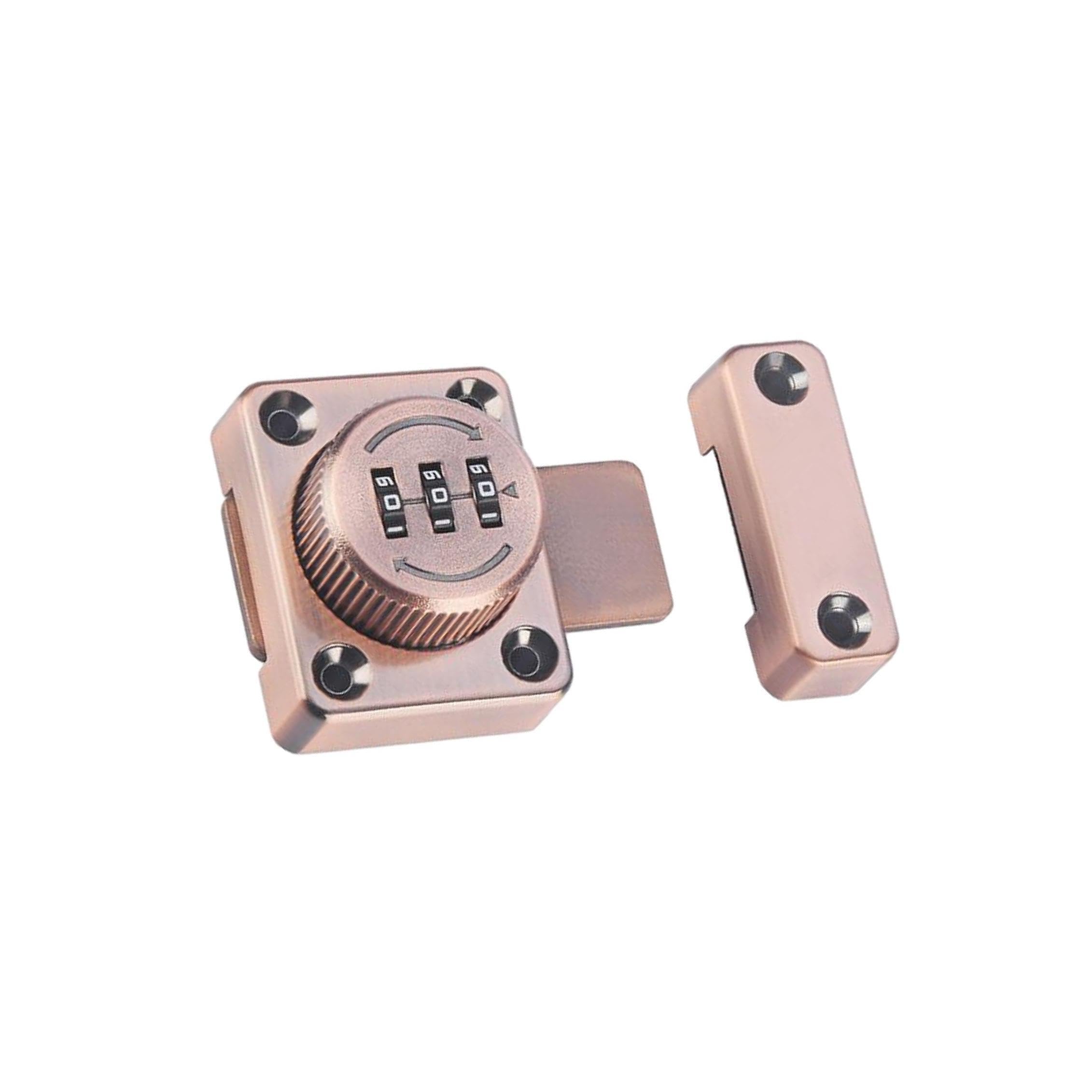 TWISAXC 3 Digit Combination Locking Door Hardware Reliable Security with Mechanical Dial Combination File Cabinet Door Locks with Keyless Durable Mechanical, Pink, 5.2x4.2cm