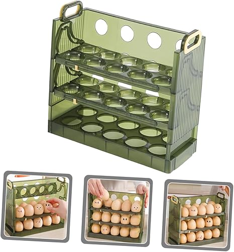 Miniatura 2 de Contenedor de huevos multicapa Soporte de huevos frescos Caja de almacenamiento de encimera Artefacto de huevo Portador de huevos Almacenamiento de