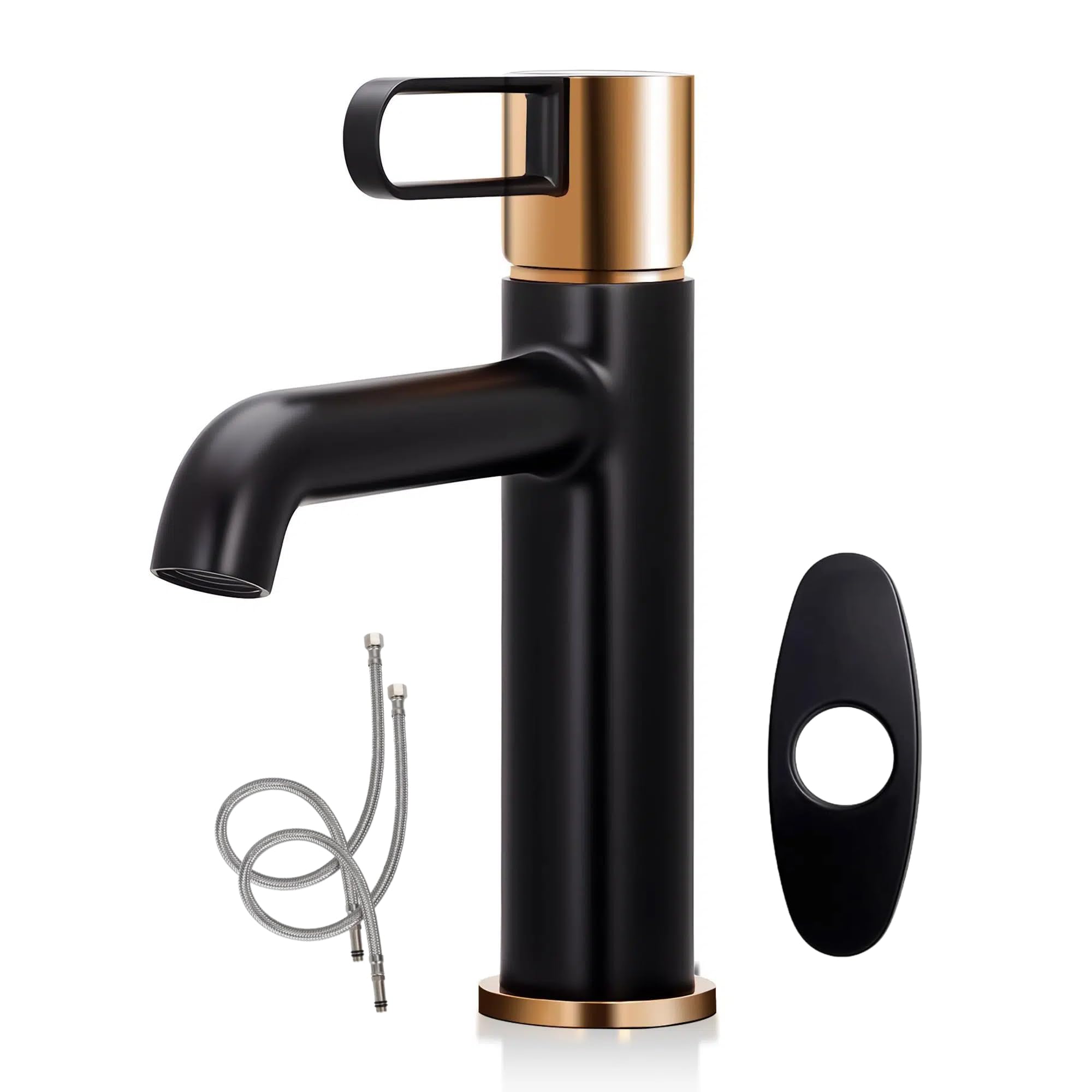 Single Hole Bathroom Faucet 6 9 Black and Gold Luxury Single Handle Bathroom Faucet with Solid Brass Body