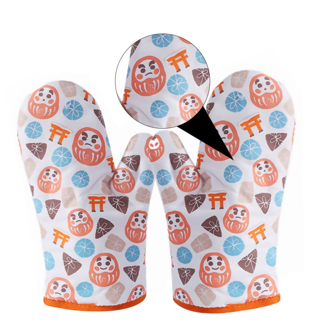 DECHOUS 2 Paia guanti isolanti thermal gloves resistenti al calore guanti da cucina Gadget stufa guanto fornitura cucina guanti da forno antiscivolo poliestere Orange