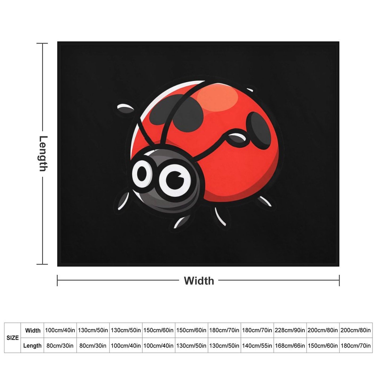 Red Ladybug Soft Flannel Blanket Throw Fashion Plush Blankets Lightweight Throws for Couch Bed 30