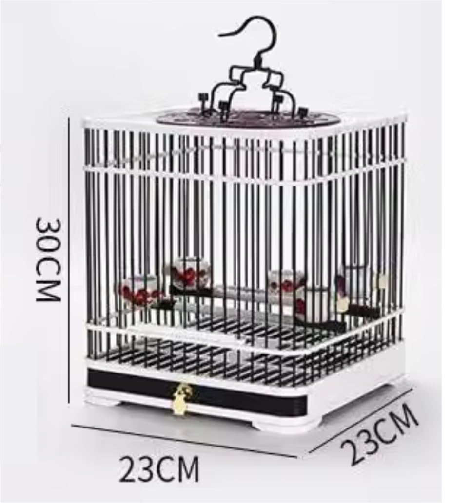 Vogelkäfig im Freien, Vintage Vogelkäfig, Dekorativer Hängender Vogelkäfig, Kunststoff, Quadratisch, Vogelkäfige, Haus, Vogelträger Für Kleine Vögel Vogelvoliere Vogelkäfig Voliere(A)