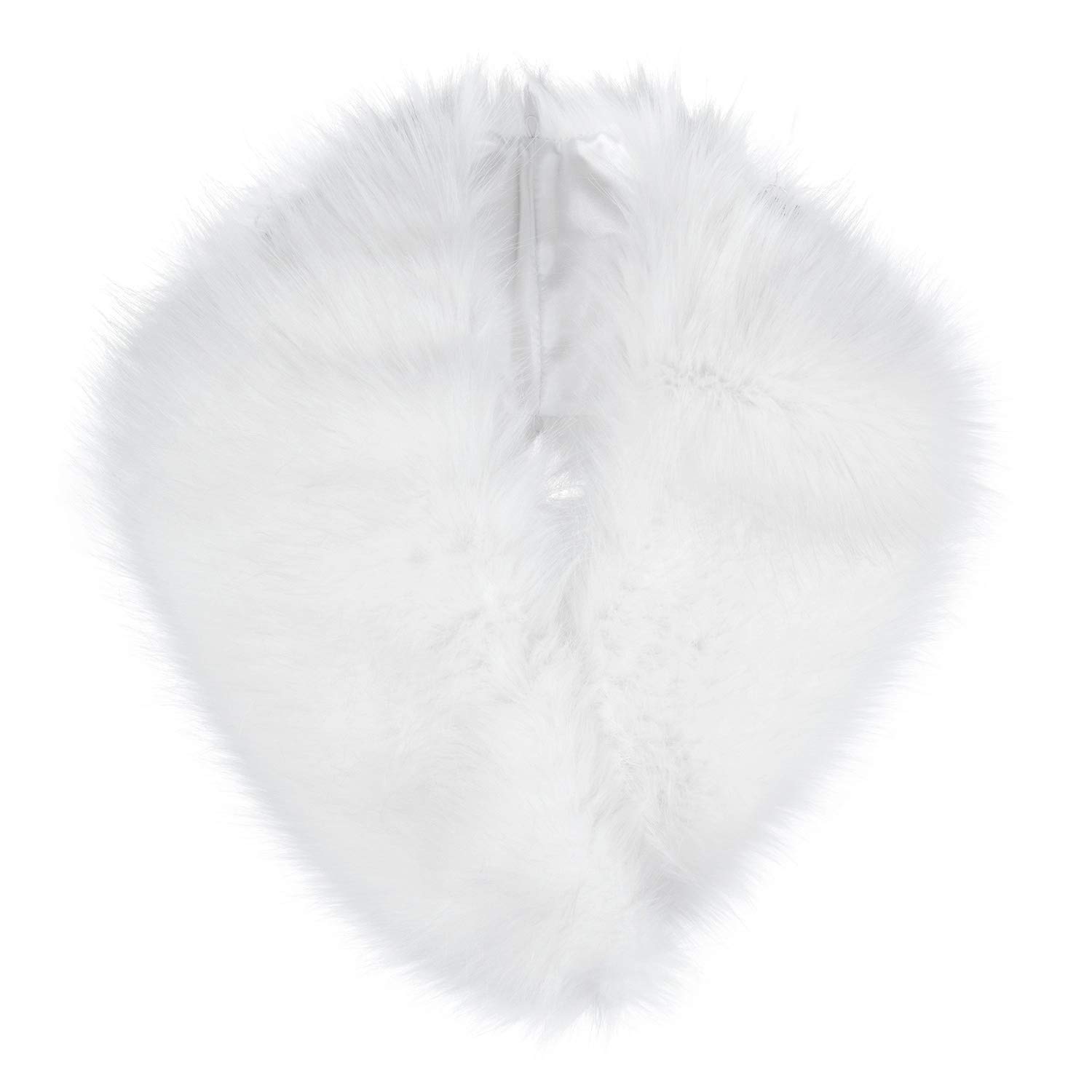 Futrzane Classic Collar - Detachable Faux Fur Scarfs for Women - Shawl for Coat (White Classic)