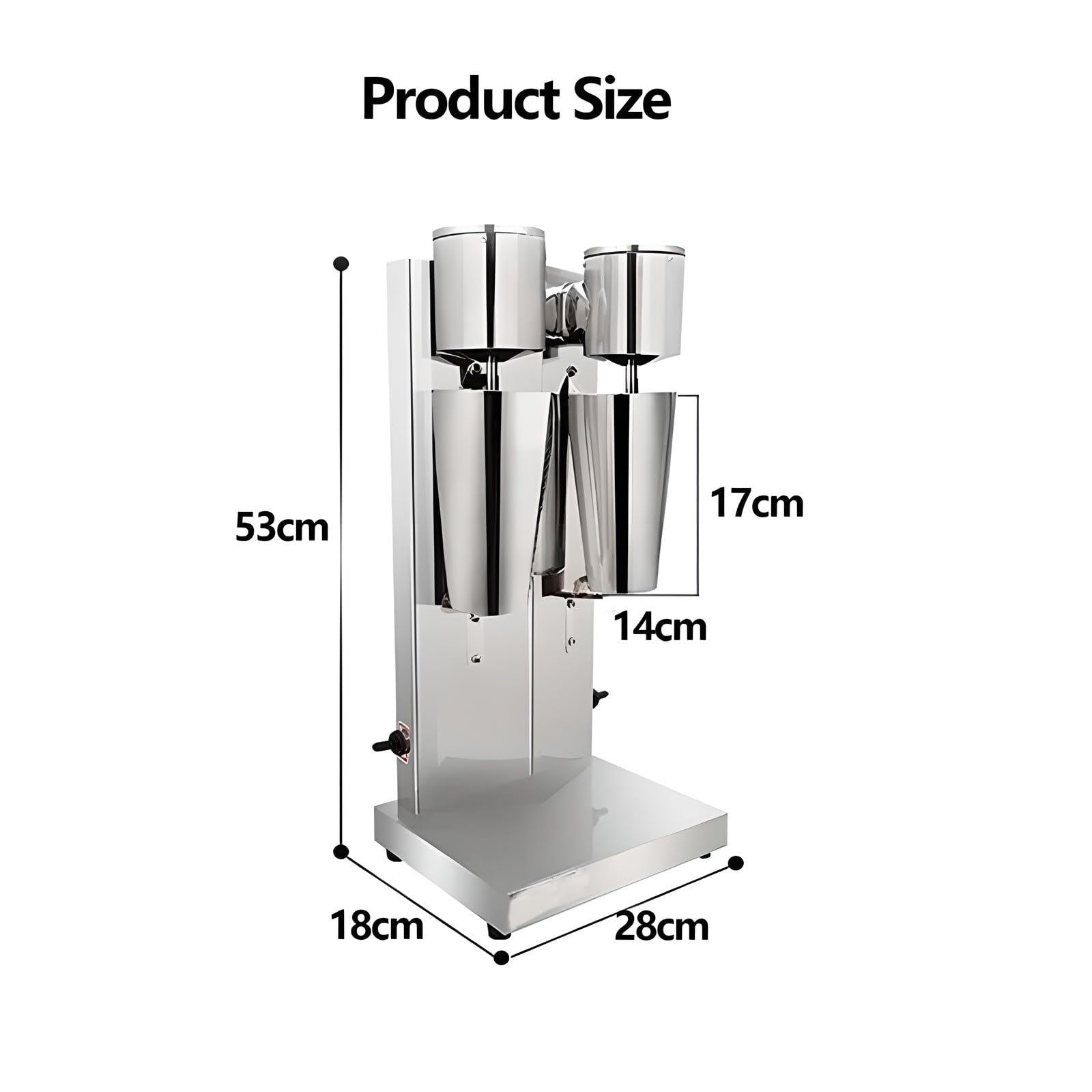 Machine À Milkshakes Professionnelle, Mixeur Électrique 180 W avec 2 Vitesses Réglables Et 2 Tasses en Acier Inoxydable, Facile À Nettoyer, pour Préparer des Milkshakes Cocktails, Fraises Et Cafés