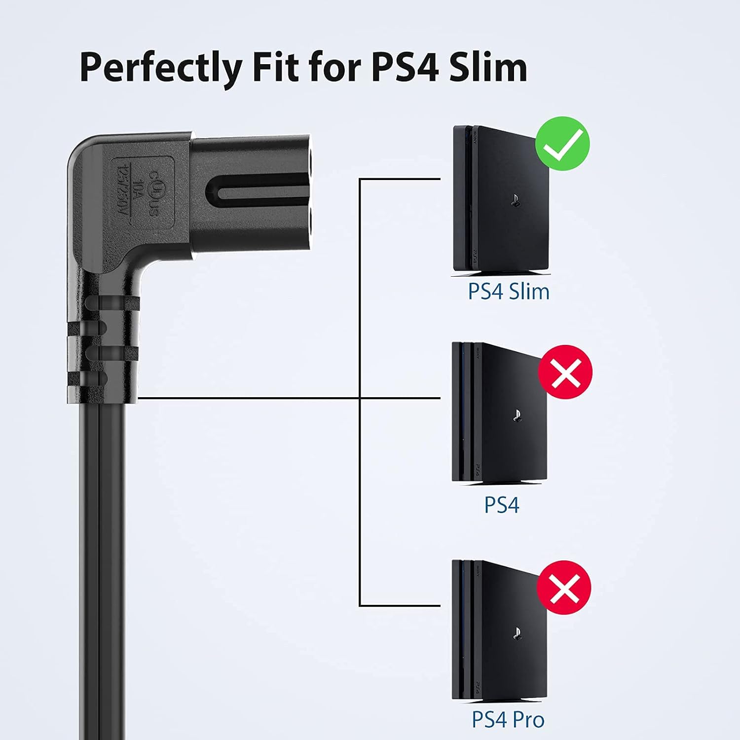 6amLifestyle 12FT Upgraded L-Shaped AC Power Cable for Meta/Oculus Quest 3/2 /Pro/Pico 4 Accessories and PC/Steam VR