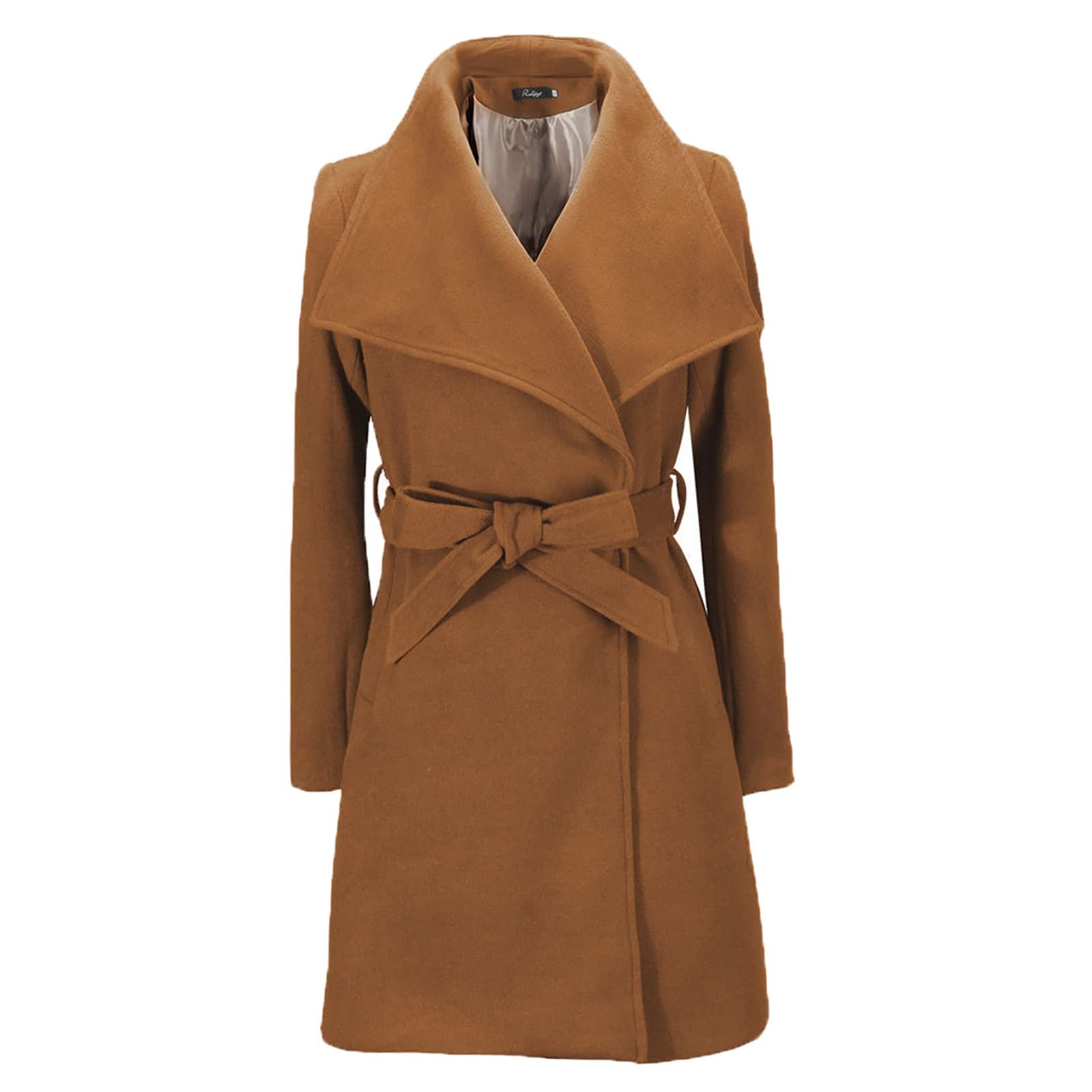 Giacca Autunnale Donna Trench da Donna, Classico Soprabito con Revers, Manica Lunga, Invernale, Caldo, di Media Lunghezza, con Cintura Moto