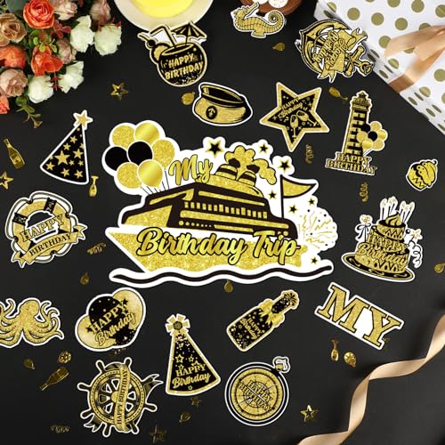 Imanes decorativos de cumpleaños con barco de crucero miniatura 3
