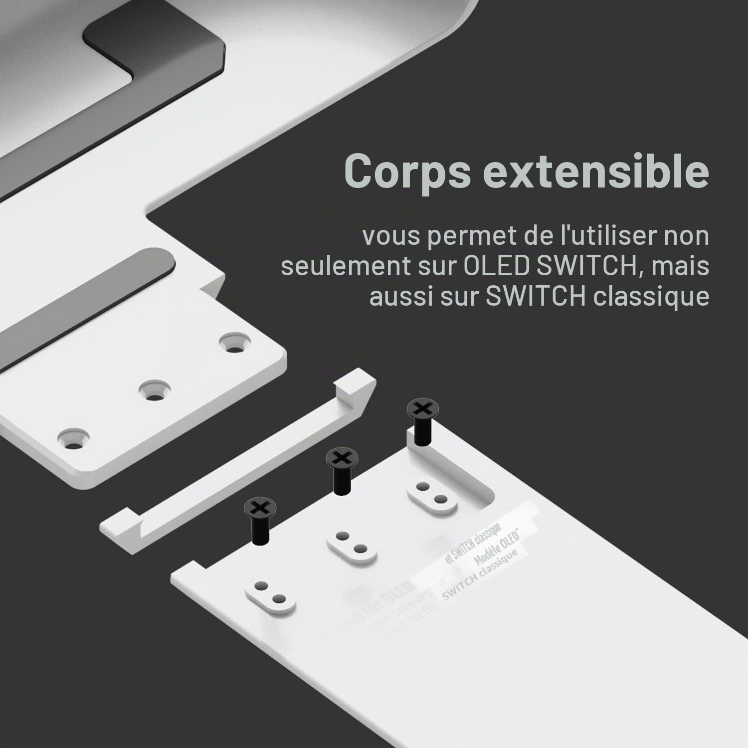Skull & Co. NeoGrip pour Switch OLED et Modèle Régulier: Un Coque Dure Poignée avec Poignées Interchangeables [pour s'adapter à Toutes les Tailles de Mains] [sans Étui de Transport]-Bleu néon et Rouge