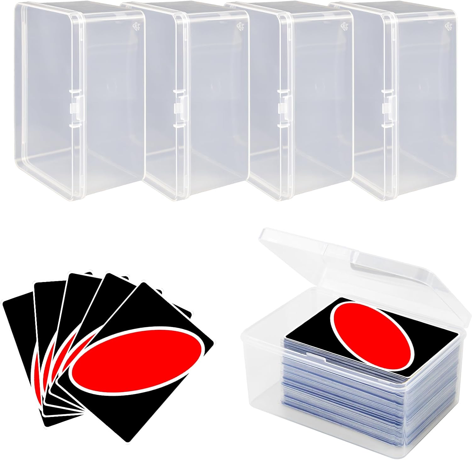 4Pcs Plastic Game Card Storage Box, Waterproof for UNO Cards