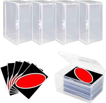 4PCS Plastic Game Card Storage Box, UNO Card Case, Playing Card Box, High Capacity Playing Card Case, Waterproof Plastic Card Holder NO Cards