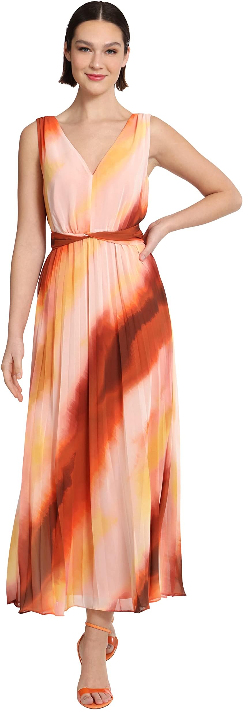 Pleated skirt maxi dress Clearance
