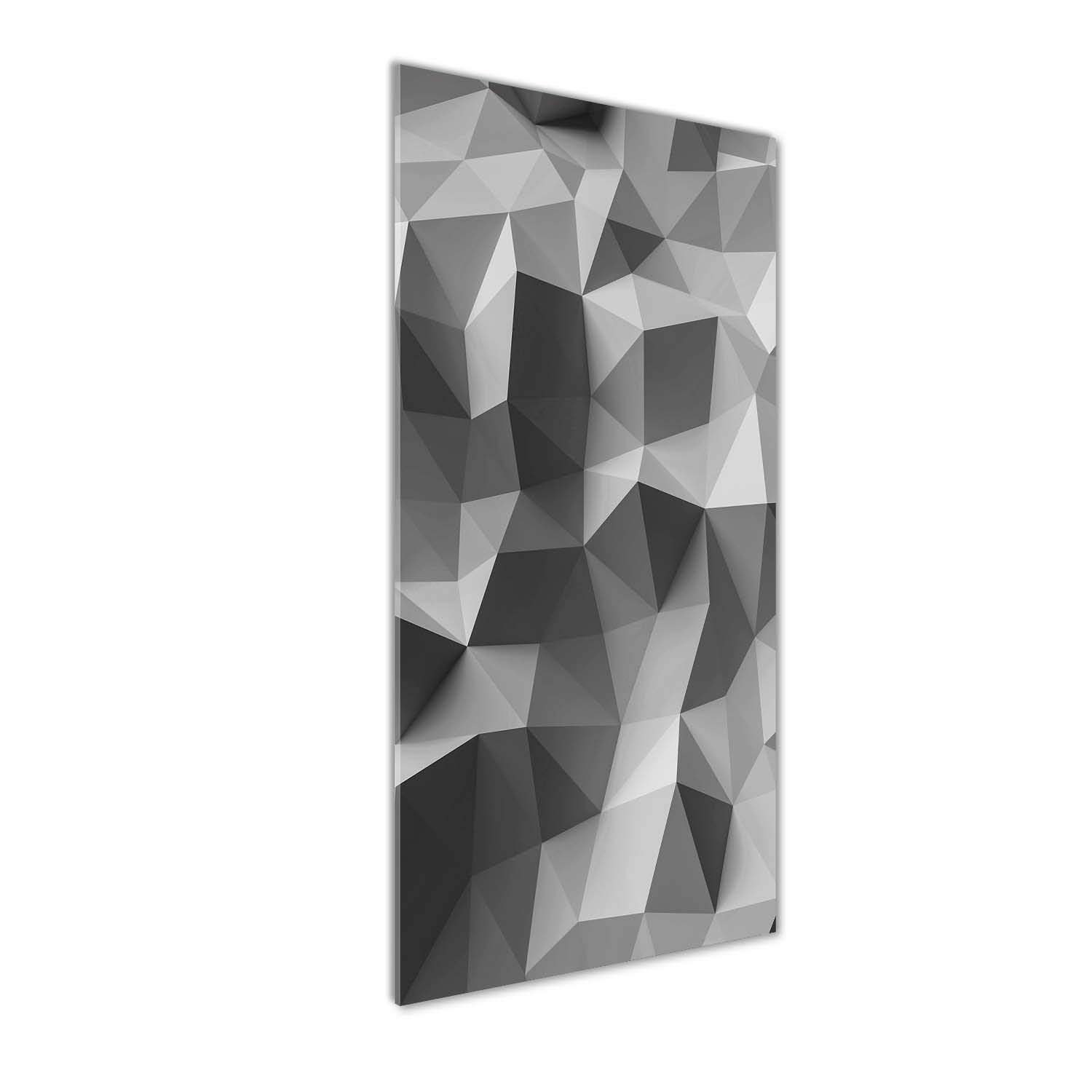 Tableau sur verre trempé 50x125cm haut de gamme triangles gris