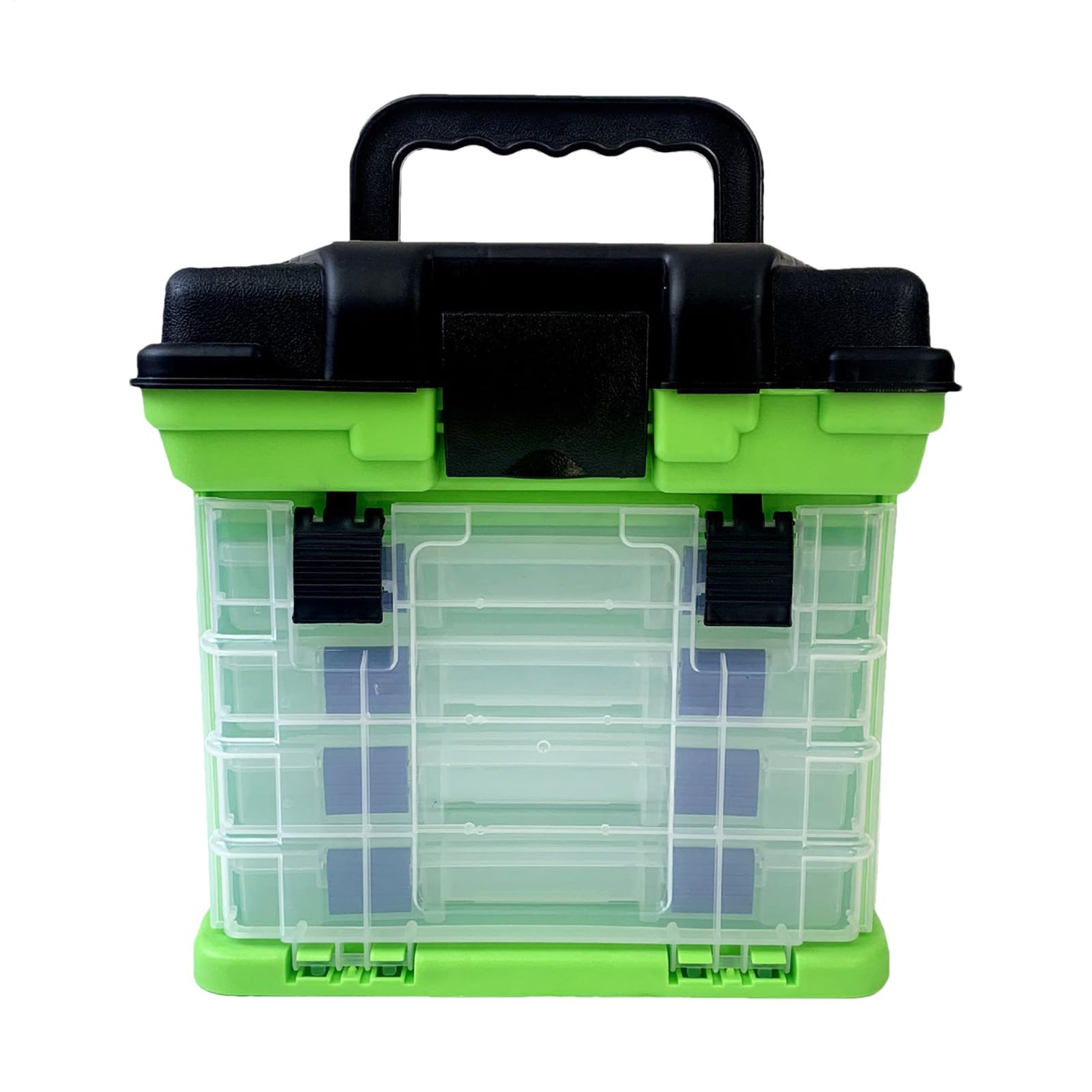 Fishing Tackle Box - 4-Tier Gear Storage Case, Portable Utility Box | Multi-Compartment Bait Organizer, Excellent Material Waterproof Fishing Box, Durable Sea And Freshwater Tackle Container