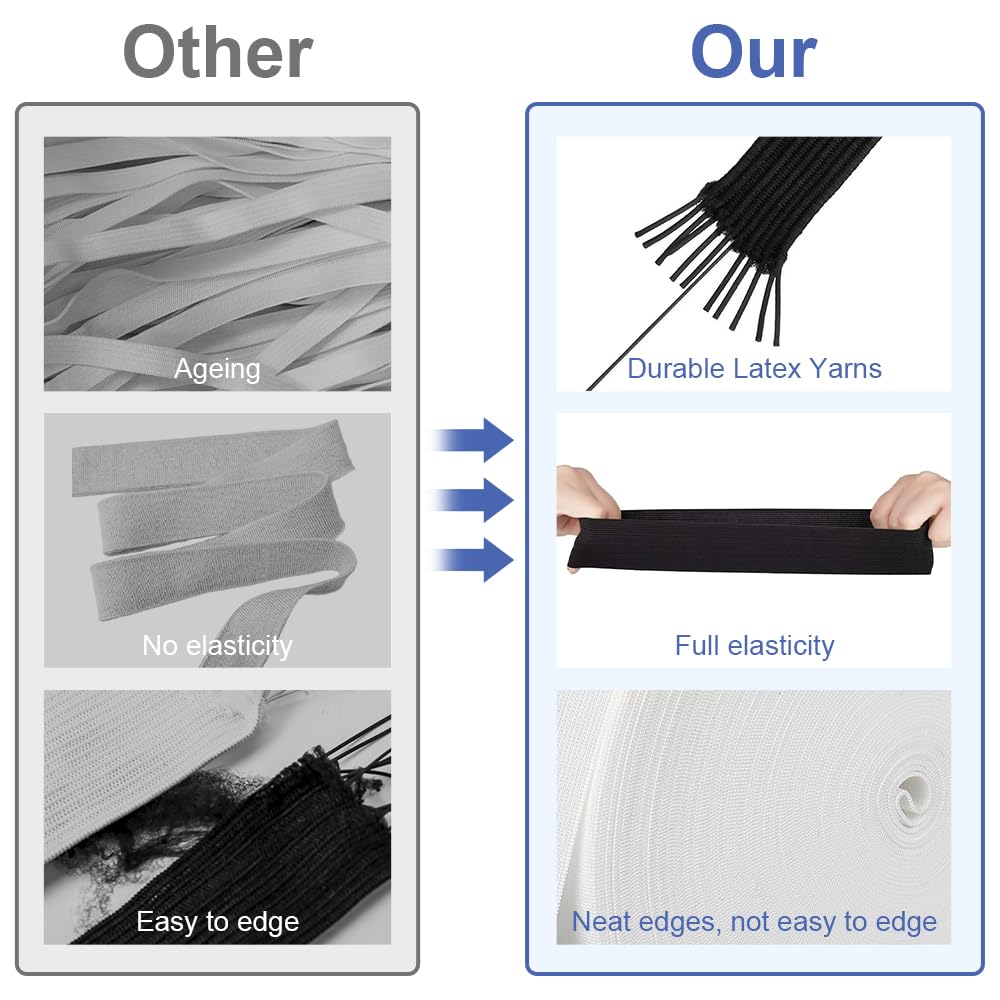 Bande élastique Noire Et Blanche Pour La Couture, Ceinture, Vêtement, Pantalon, Bandes De Caoutchouc, Bandes De Sangle, Accessoires De Bricolage