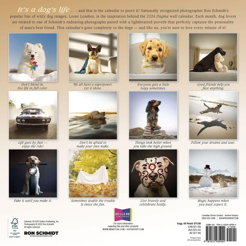 So God Made a Dog 2024 Calendar 2024 Layered Dog Calendar - Designs By Miss Mandee