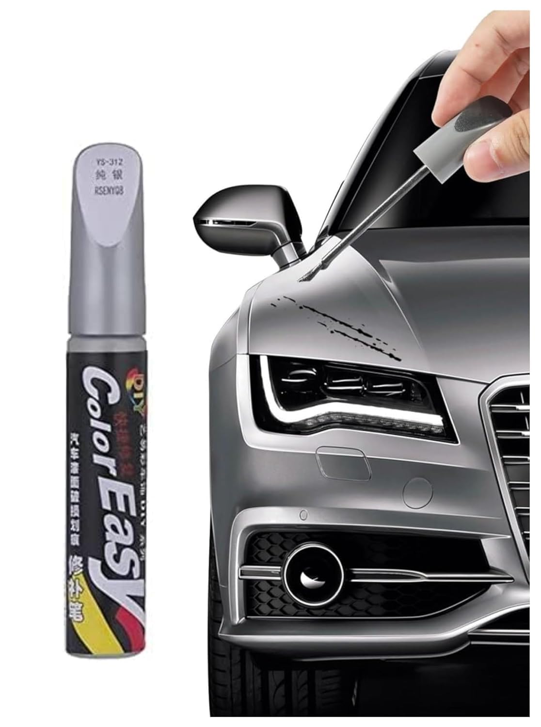 VOLDOT Car Scratch Remover Touch Up Paint Pen, 2-in-1 Car Scratch Remover Touch Up Paint Pen, Glossy Automotive Paint Pen, Waterproof Portable Scratch Pens, For Various Vehicles (Grey)-picture-15