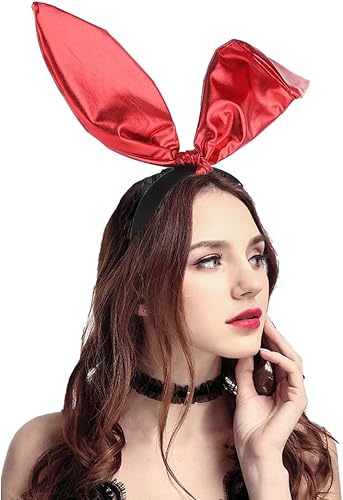 Miniatura 8 de Tgirls Diadema con orejas de conejo orejas de conejo aro para el cabello para mujer diadema de Pascua bonita diadema para fiesta de disfraces de