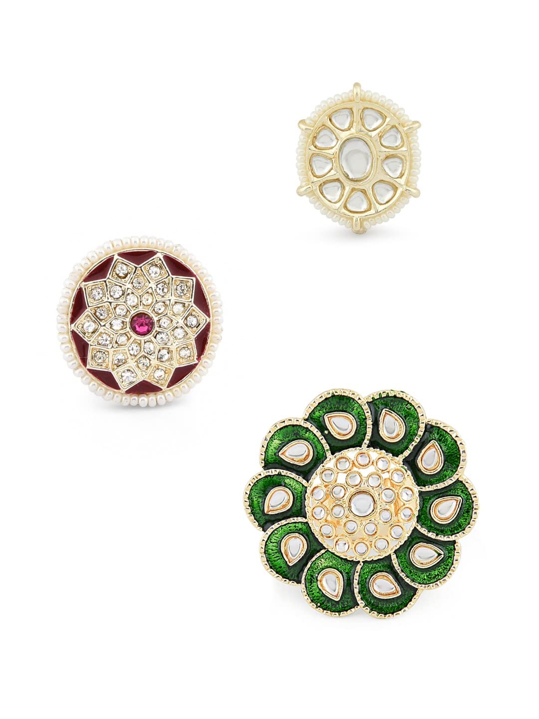 ZAVERI PEARLS Combo of 3 Ethnic Adjustable Finger Rings For Women-ZPFK12768 (B09TNP462Z) Amazon Price History, Amazon Price Tracker