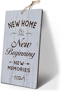 YZEXEZY New Home New Beginning Sign 12"x6" House Warming Gifts for Couple Home Owners House Wall Decor