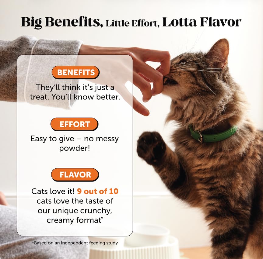 Image of Senior Cat Joint Supplement Crunchy Creamy Hip + Joint for Cats - Ease Mobility Stiffness with Glucosamine Chondroitin, Green Lipped Mussel, Flexibility + Joint Support Chews (90-Day Supply)