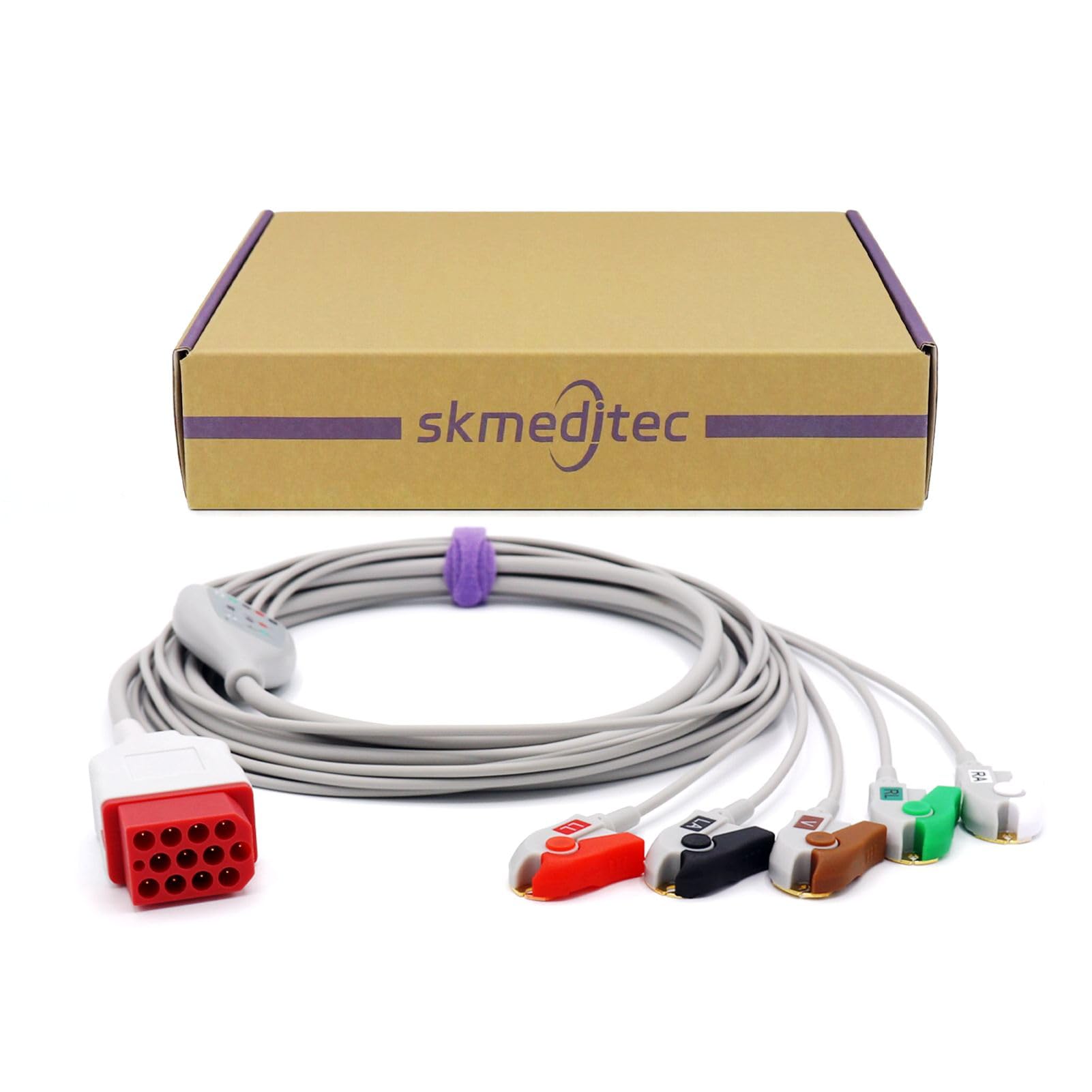 5 Lead Direct Connect Cable Compatible with Bionet BM5, Replacement Pinch Cord with 12 Pins Connector