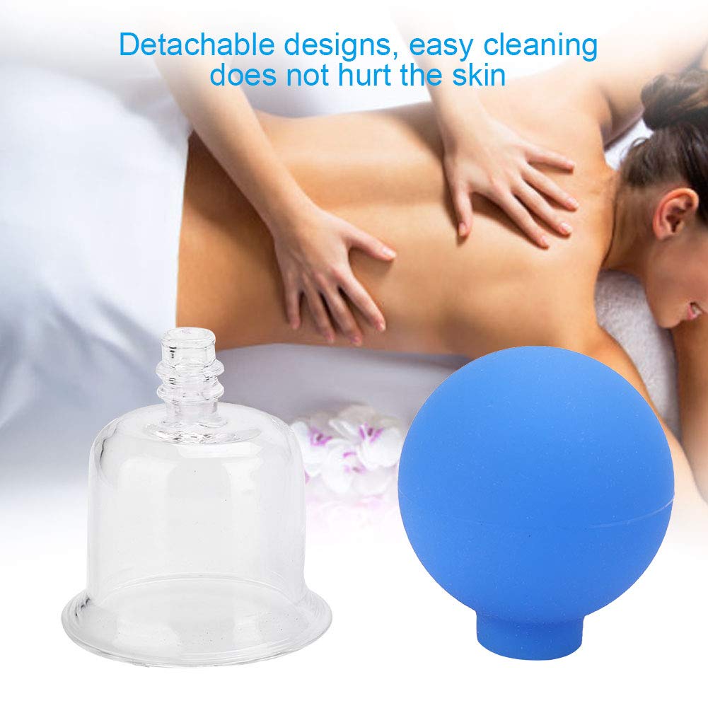 FOOJo 4pcs / Box Vakuum-Schröpftherapie-Sets, Silikonglas-Körpermassage-Schröpfbecher zur Schmerzlinderung bei Müdigkeit, Anti-Cellulite-Saugkörper-Entspannungsmassagegerät