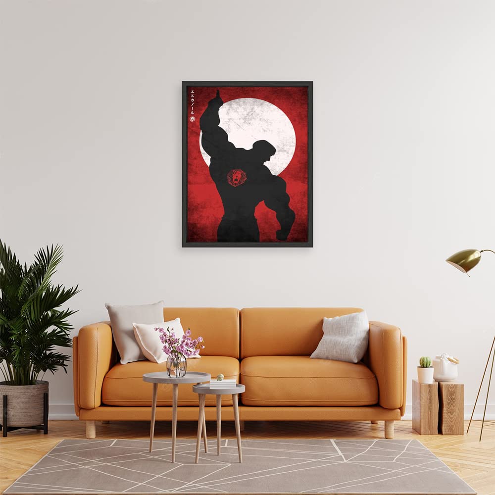 Xtreme Skins Designs Print Black Floater Framed Canvas Wall Art Decoration Poster (22x34 Inch) - Escanor Seven Deadly Sins