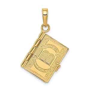 Amazon.com: Jewels By Lux 14K Yellow Gold Ten Commandments