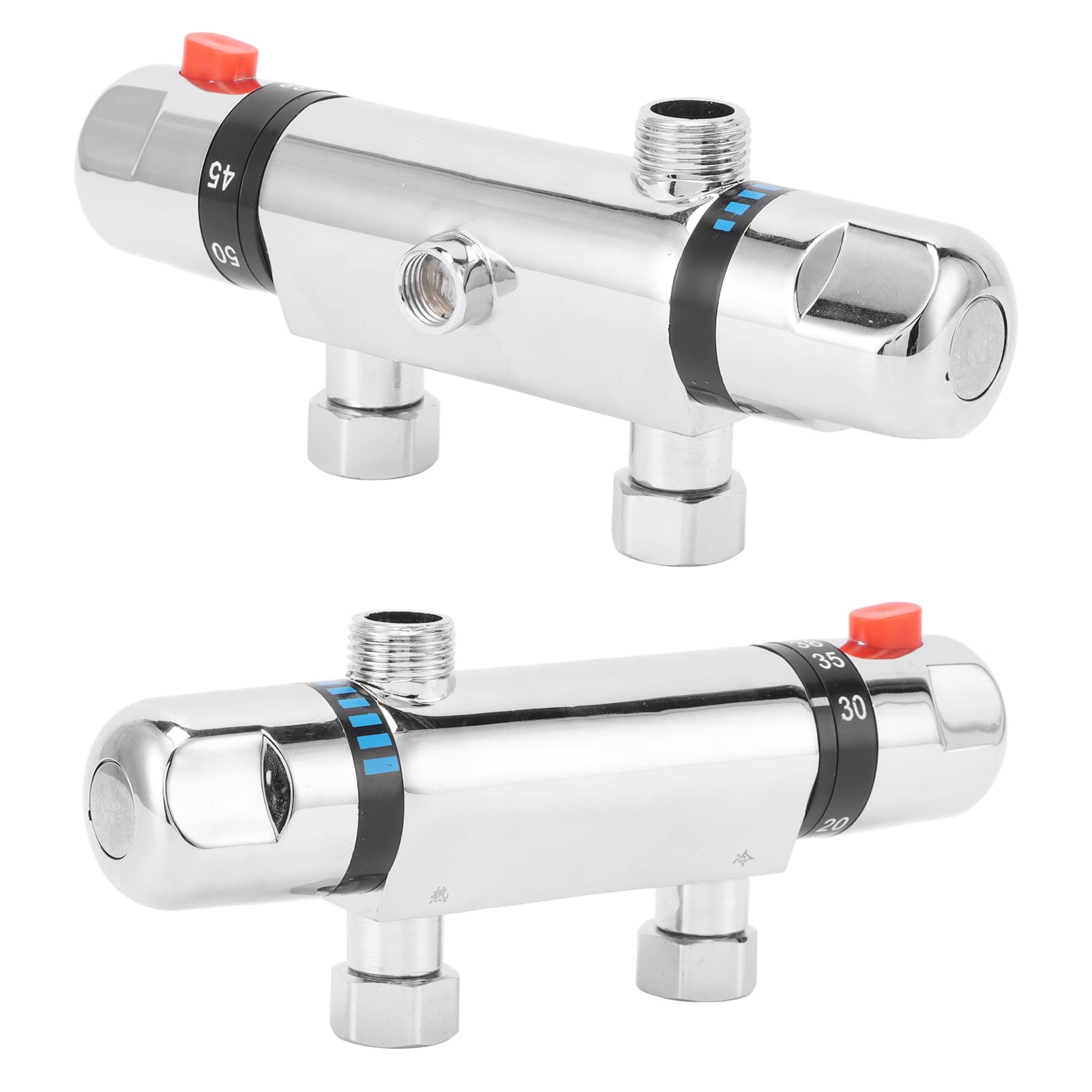 Fockety Mitigeur thermostatique, 20 ℃ à 50 ℃ Contrôle de la température Robinet de Douche thermostatique monté en Surface, mitigeur d'eau Chaude et Froide à température constante