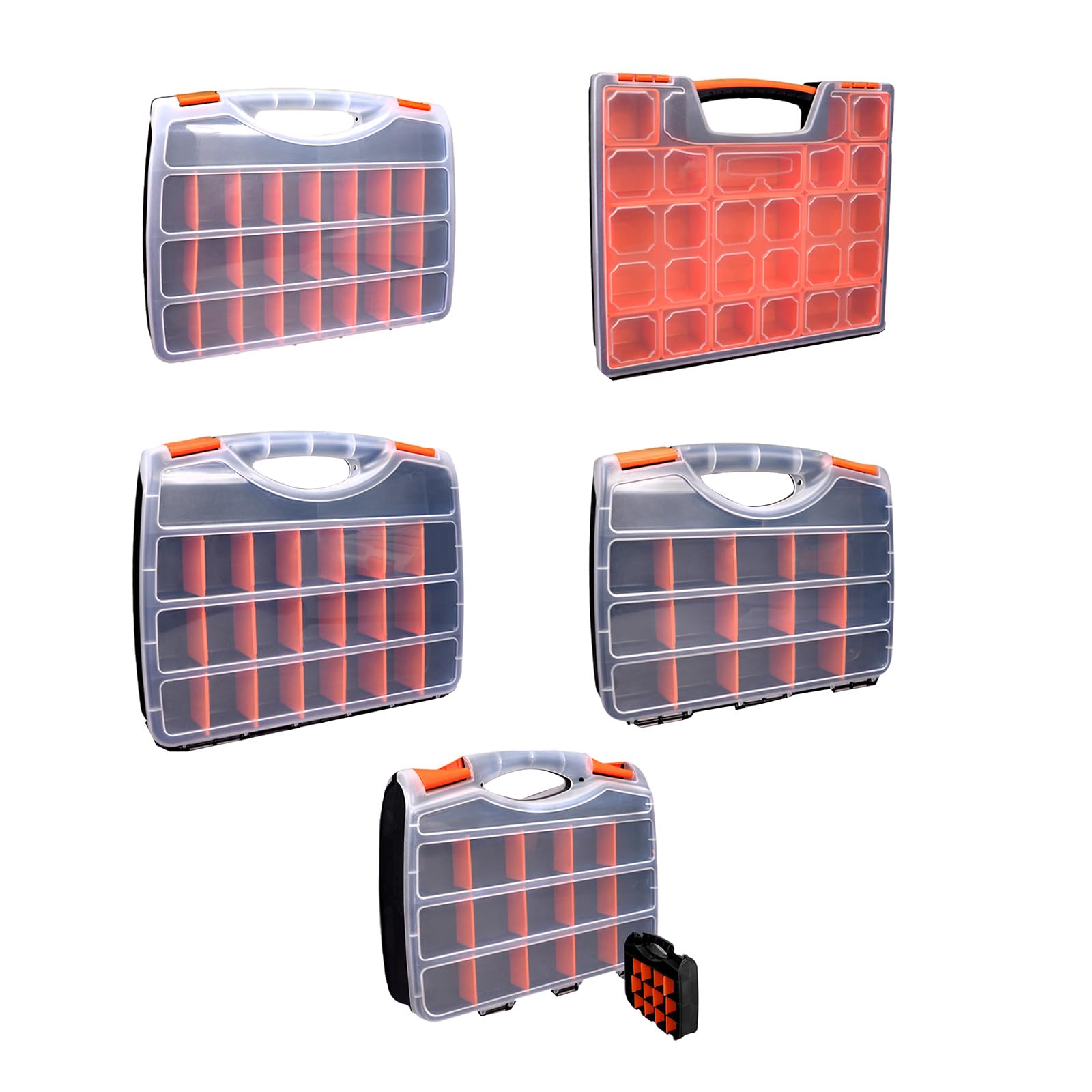 Scatola organizer per piccole parti con divisori rimovibili Scatola di immagazzinaggio hardware con maniglia portatile per bulloni dadi viti chiodi hardware custodia fermi