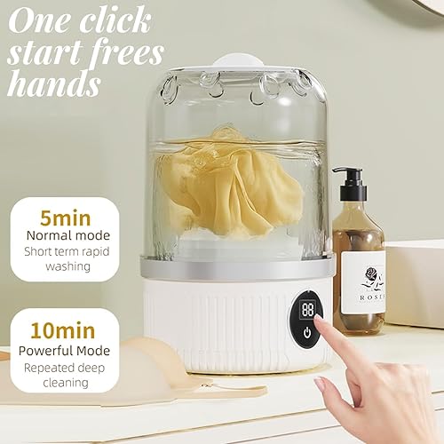 Miniatura 4 de Mini lavadora portátil para ropa interior, calcetines, ropa de bebé, lavadora compacta inalámbrica recargable para pequeñas cargas, viajes y uso en